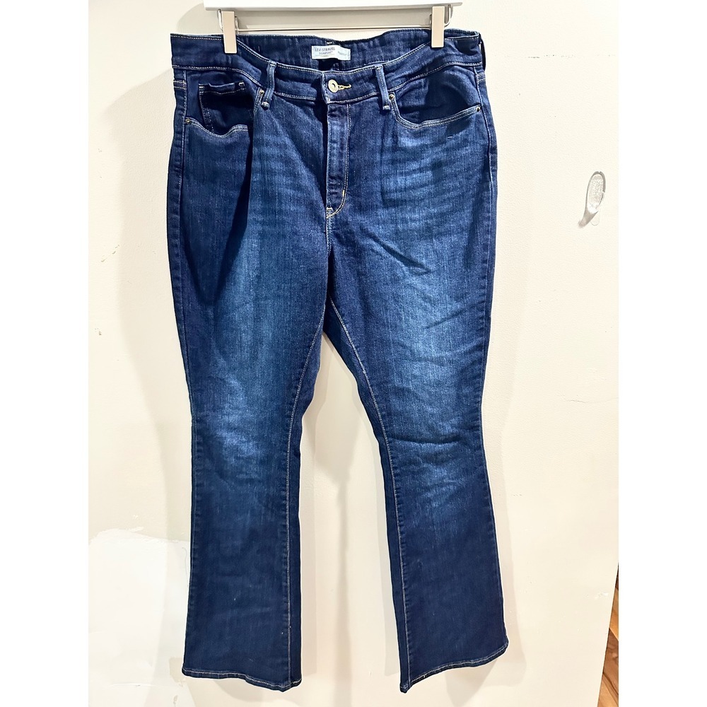 Levi Strauss Signature Gold Womens Mid Rise Bootcut Jeans Dark Wash Blue Denim